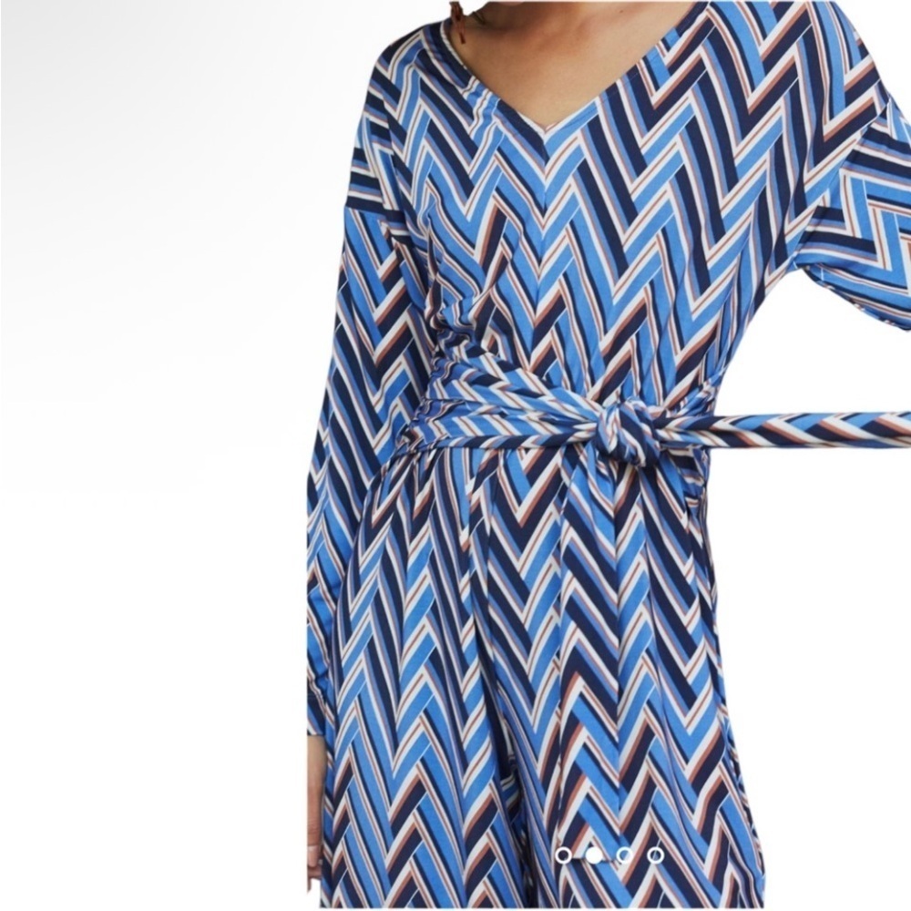 ANTHROPOLOGIE jumpsuit romper NEW Breezy Chevron Wide Leg Jumpsuit medium - Picture 2 of 6